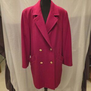 FORECASTER OF BOSTON WOOL COAT RED VINTAGE LINED SIZE 16